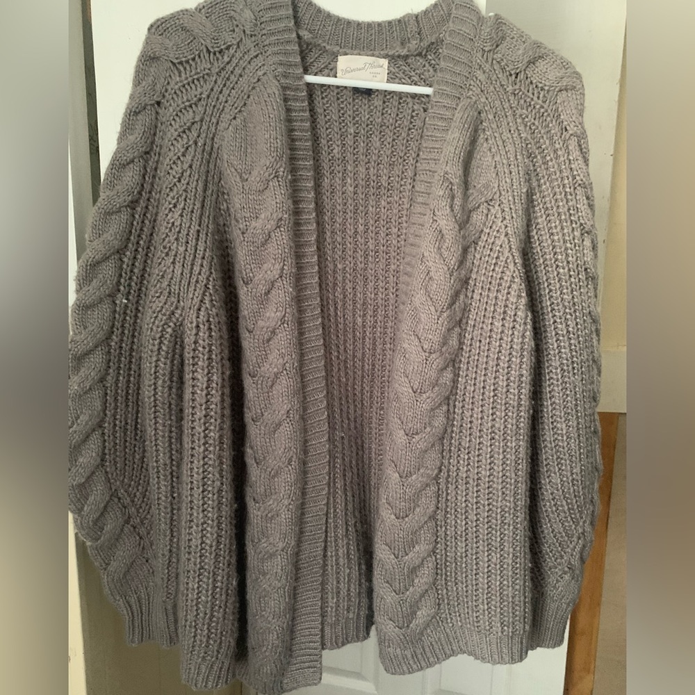 Chunky knit sweater.